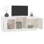 Mobile Porta TV Bianco 110,5x35x44 cm in Legno Massello di Pino