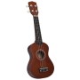 Set Ukulele Soprano con Borsa per Bambini Legno Naturale 21"