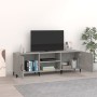 Mobile Porta TV Grigio Cemento 150x30x50cm in Legno Multistrato