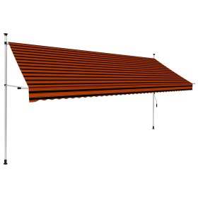 Tenda da Sole Retrattile Manuale 400 cm Arancione e Marrone