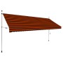 Tenda da Sole Retrattile Manuale 400 cm Arancione e Marrone