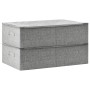 Scatole Portaoggetti 2pz in Tessuto 70x40x18 cm Grigio