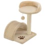 Albero per Gatti con Tiragraffi in Sisal 40 cm Beige e Marrone