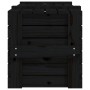 Contenitore Portaoggetti Nero 91x40,5x42 cm Legno Massello Pino