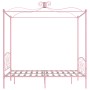 Letto a Baldacchino Rosa in Metallo 120x200 cm