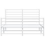 Giroletto con Testiera e Pediera Metallo Bianco 140x190 cm