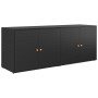 Mobile Portaoggetti da Giardino Nero 198x55,5x80 cm Polyrattan