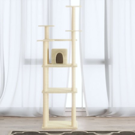 Albero per Gatti con Tiragraffi in Sisal Crema 171 cm