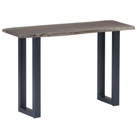 Tavolo Consolle Grigio 115x35x76 cm Massello d'Acacia e Ferro