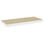 Scaffale a Parete Rovere e Bianco 60x23,5x3,8 cm in MDF