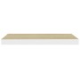 Scaffale a Parete Rovere e Bianco 60x23,5x3,8 cm in MDF