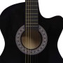 Chitarra Classica Cutaway Western con 6 Corde Nera 38"