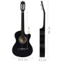 Chitarra Classica Cutaway Western con 6 Corde Nera 38"