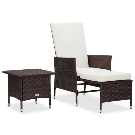 Set Divani da Giardino 2 pz con Cuscini in Polyrattan Marrone