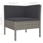 Set Divani da Giardino 9 pz con Cuscini in Polyrattan Grigio