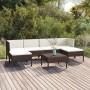 Set Divani da Giardino 7 pz con Cuscini in Polyrattan Marrone