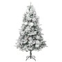 Albero di Natale Innevato Preilluminato Pigne 195cm in PVC e PE