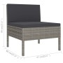 Set Divani da Giardino 7 pz con Cuscini in Polyrattan Grigio