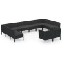 Set Divani da Giardino 12 pz con Cuscini in Polyrattan Nero