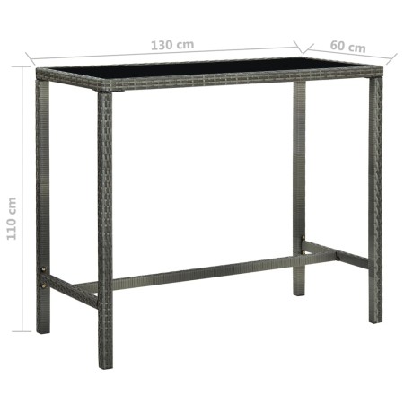 Set da Bar da Giardino 7 pz con Cuscini in Polyrattan Grigio