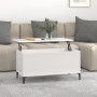 Tavolino Salotto Bianco Lucido 90x44,5x45 cm Legno Multistrato