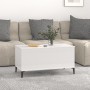 Tavolino Salotto Bianco Lucido 90x44,5x45 cm Legno Multistrato