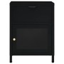 Comodini 2 pz Neri 40x30x54,5 cm Acciaio e Vetro