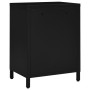 Comodini 2 pz Neri 40x30x54,5 cm Acciaio e Vetro