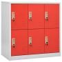 Armadietti Chiavi 5pz Grigio Chiaro Rosso 90x45x92,5cm Acciaio