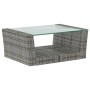 Set Divani da Giardino 16 pz con Cuscini in Polyrattan Grigio