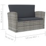 Set Divani da Giardino 16 pz con Cuscini in Polyrattan Grigio