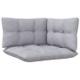 Set Divani da Giardino 5 pz con Cuscini Grigi Massello di Pino