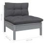 Set Divani da Giardino 7 pz con Cuscini Legno Massello di Pino