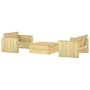 Set Salotto da Giardino 3 pz Legno Massello di Pino Impregnato