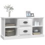 Mobile Porta TV Bianco Lucido 99,5x35,5x48 cm Legno Multistrato