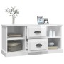 Mobile Porta TV Bianco Lucido 99,5x35,5x48 cm Legno Multistrato