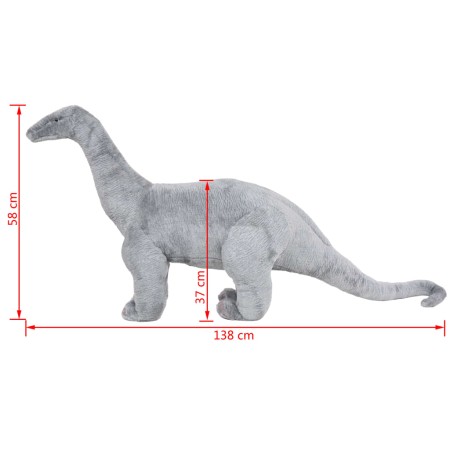 Dinosauro Brachiosaurus in Peluche in Piedi Grigio XXL