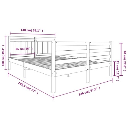 Giroletto Grigio in Legno Massello 140x190 cm