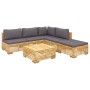 Set Divani da Giardino 6 pz con Cuscini Legno Massello di Teak