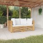 Divani Angolari da Giardino con Cuscini 2pz Legno Massello Teak