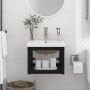 Telaio per Lavabo da Bagno con Lavabo Integrato Nero in Ferro