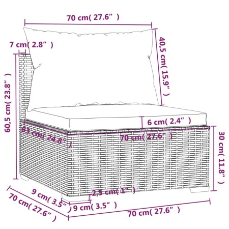 Set Divani da Giardino 5 pz con Cuscini in Polyrattan Nero