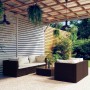 Set Divani da Giardino 6 pz con Cuscini in Polyrattan Marrone