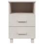 Comodino HAMAR Bianco 40x35x62 cm in Legno Massello di Pino