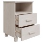 Comodino HAMAR Bianco 40x35x62 cm in Legno Massello di Pino