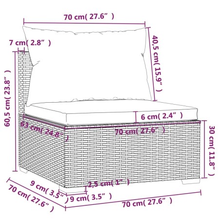 Set Divani da Giardino con Cuscini 5 pz in Polyrattan Marrone