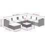 Set Divani da Giardino 8 pz con Cuscini in Polyrattan Marrone