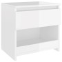 Comodino Bianco Lucido 40x30x39 cm in Legno Multistrato
