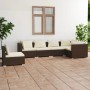 Set Divani da Giardino con Cuscini 6 pz in Polyrattan Marrone