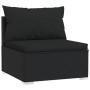 Set Salotto da Giardino con Cuscini 7pz Nero Polyrattan